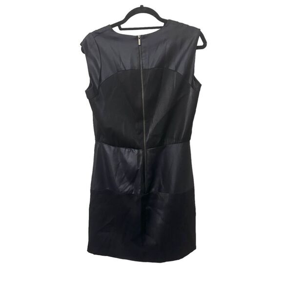 KAREN MILLEN Draped Black Shimmer Mini Dress Sz 8 - Picture 2 of 4